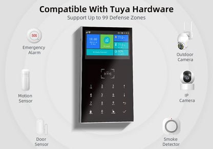 4.3 Inch Smart WiFi GSM Burglar Alarm with Temperature Display