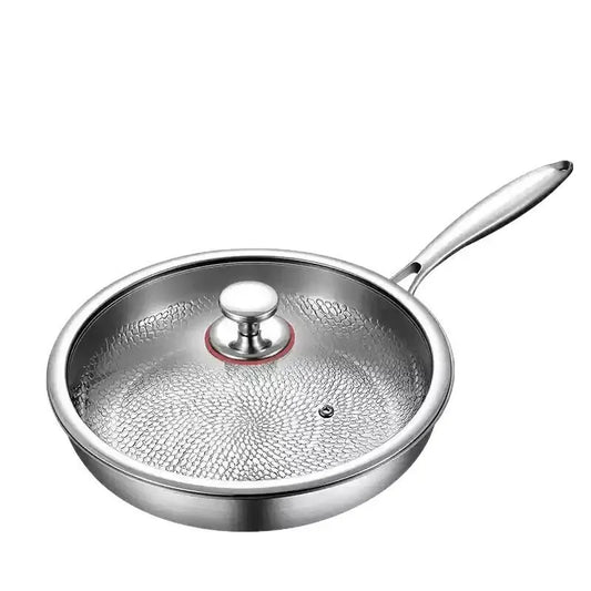 28cm Stainless Steel Flat Bottom Pan Non-Stick for Induction