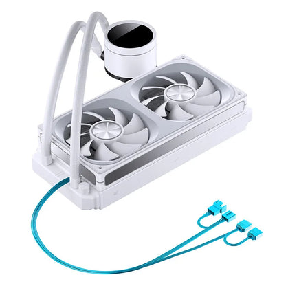 White CPU Liquid Cooling Radiator with Dual RGB Fans