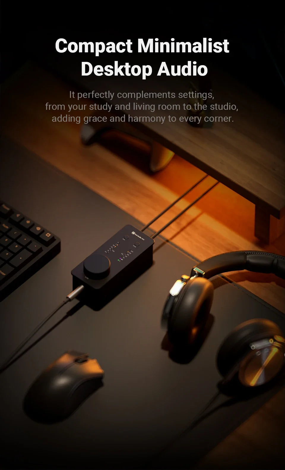 Portable USB Audio Amplifier with DAC and Headphone Amp Orange