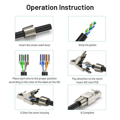 RJ45 Ethernet Connector Toolless Cat8 Plug
