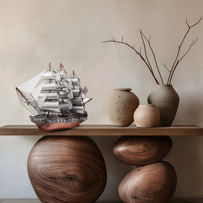 DIY 3D Metal Frigate Boat Puzzle Brain Teaser Kit