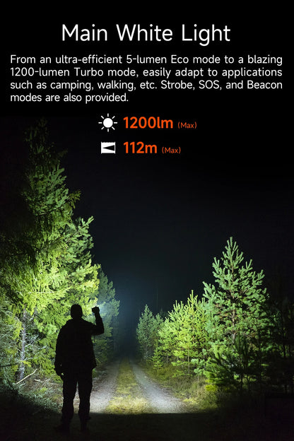 Rechargeable EDC Flashlight Outdoor Torch Black