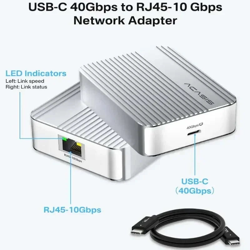 10Gbps USB-C to RJ45 Ethernet Adapter