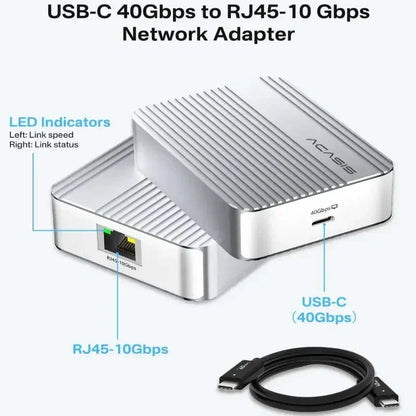 10Gbps USB-C to RJ45 Ethernet Adapter