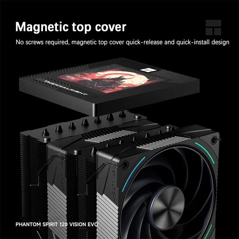 High Performance Dual Fan CPU Cooler with LCD Screen