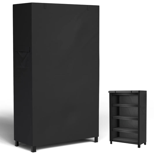 Black 600D Durable Dustproof Shelf Cover 91×45×182 cm