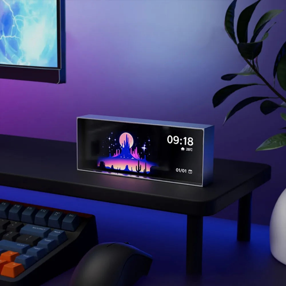 RGB Quantum Clock Night Light with APP and IPS Display