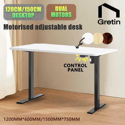White 3-Stage Electric Standing Desk for Work and Gaming