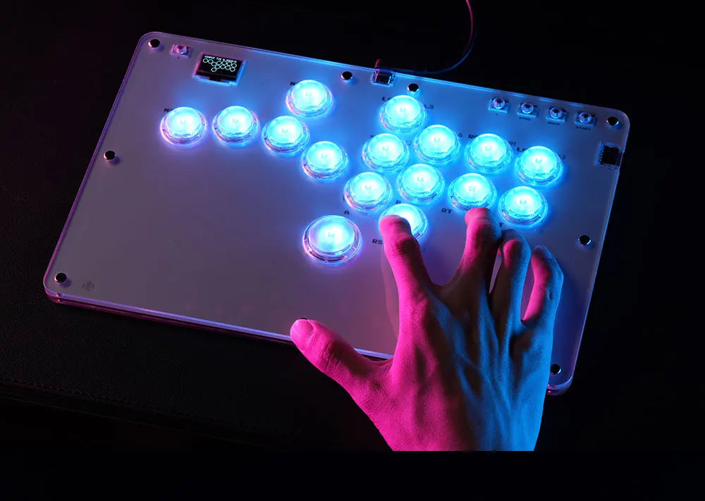 R16 Crystal Leverless Arcade Controller for PC PS4 PS5