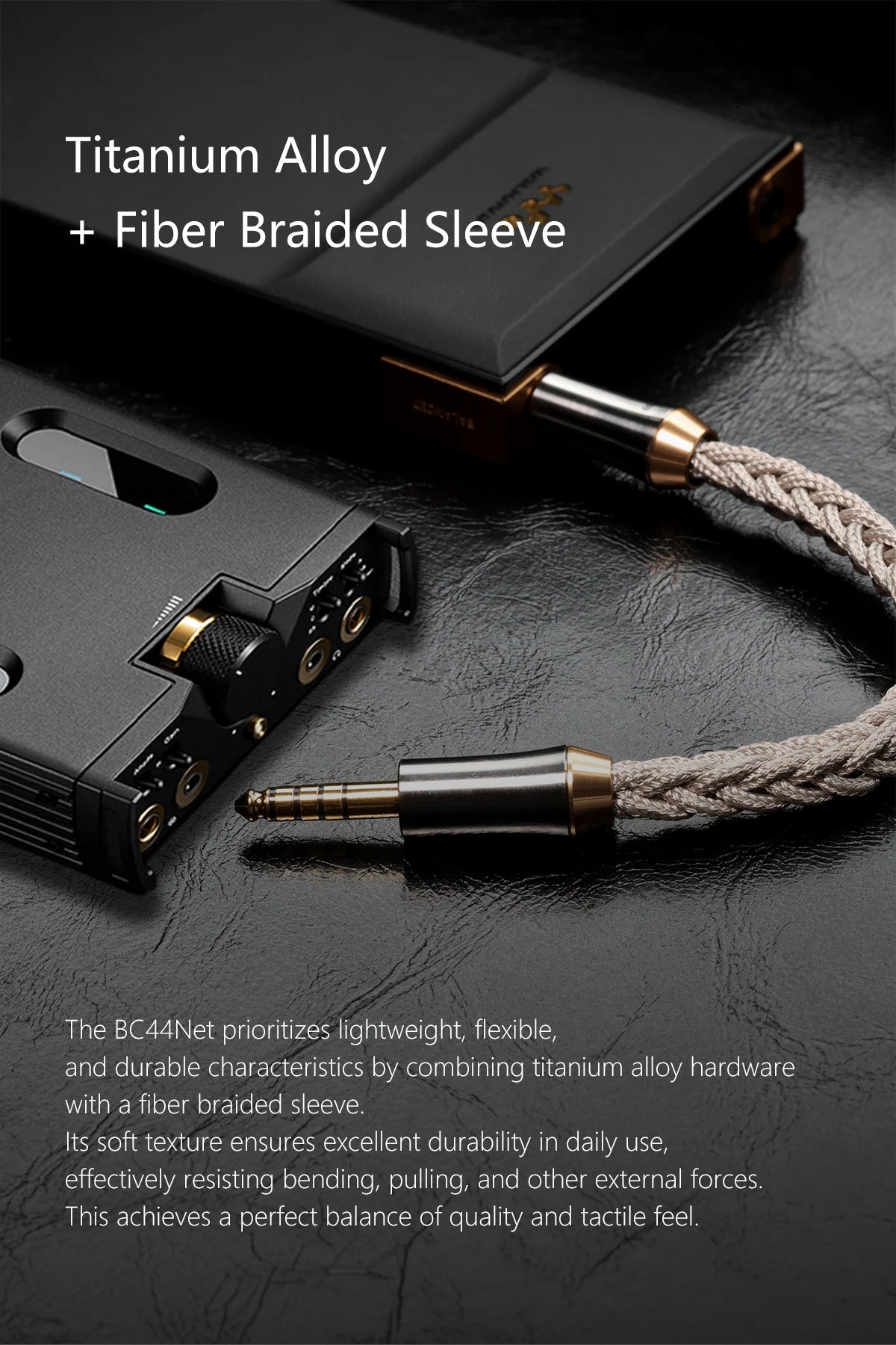 4.4mm Balanced Audio Cable High Fidelity Shielded 15cm