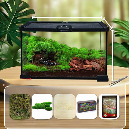 Glass Reptile Terrarium Tank with Front Door 50×30×25cm