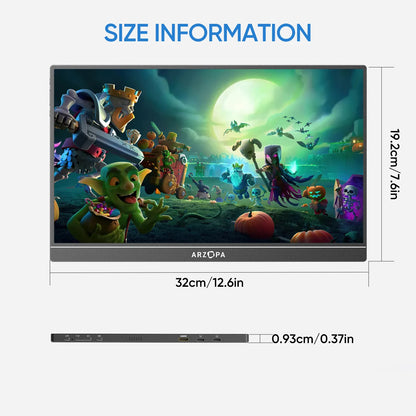 14" Portable 1080P IPS Monitor USB-C HDMI Second Screen