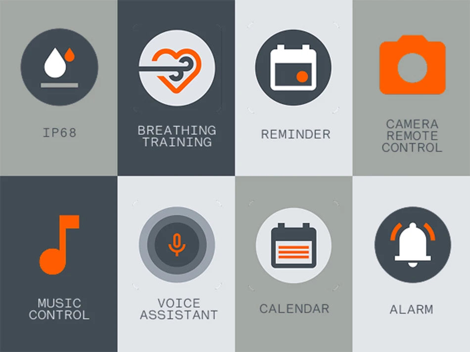 Orange Smartwatch Dual-Band GPS Heart Rate Monitor