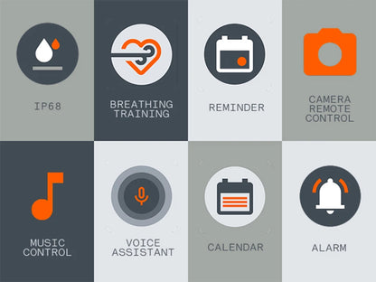 Orange Smartwatch Dual-Band GPS Heart Rate Monitor