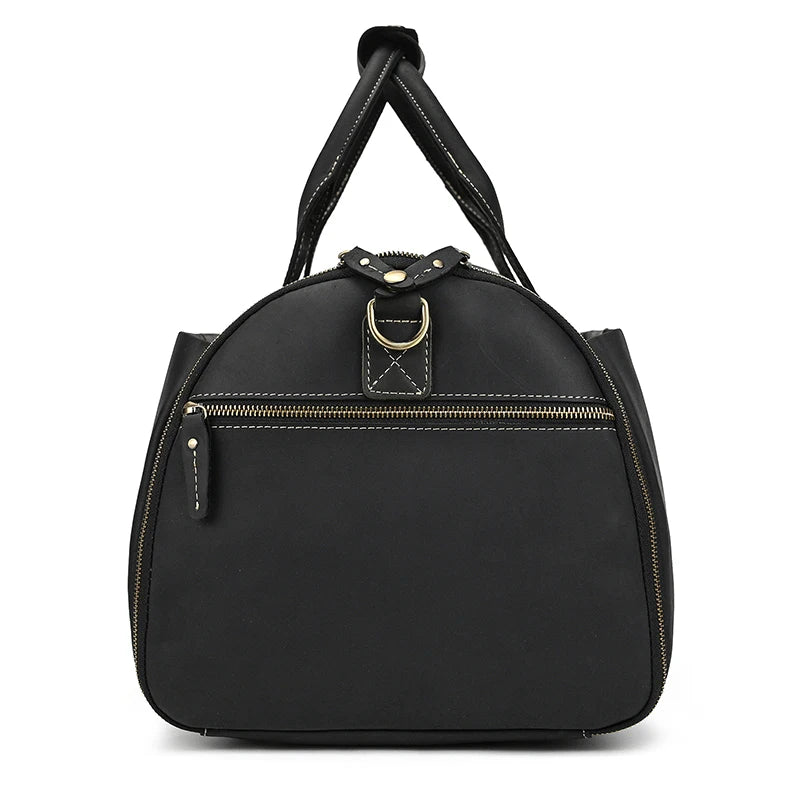 Premium Leather Business Suit Bag with Organizer Black