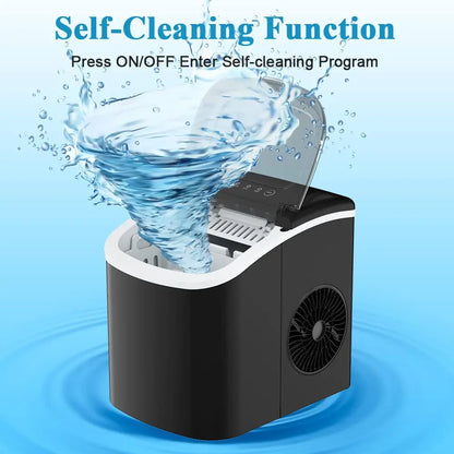 Ice Maker Machine Ice Cube Tray 12KG Bar Countertop Black