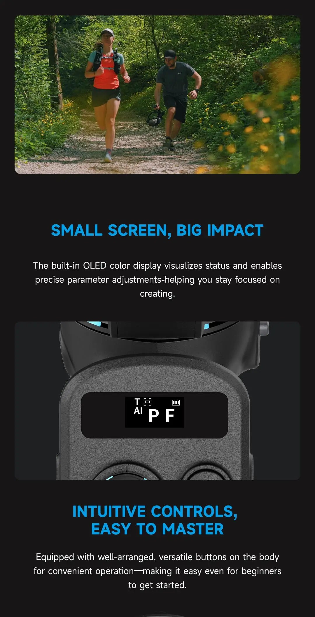 3.5kg Camera Gimbal Stabilizer with AI Tracking