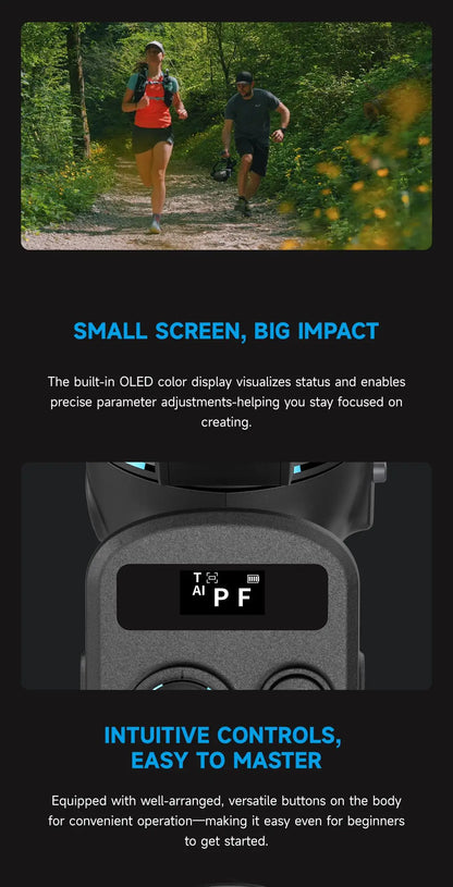 3.5kg Camera Gimbal Stabilizer with AI Tracking