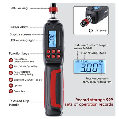 Digital Torque Screwdriver Kit 0.2–4Nm with 37pcs Set