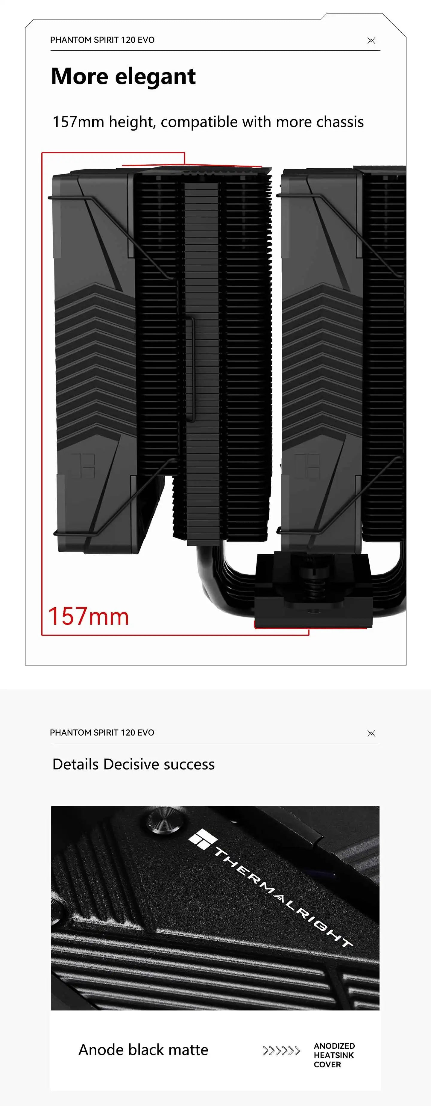 White 120mm Dual Tower CPU Cooler with 7 Heat Pipes