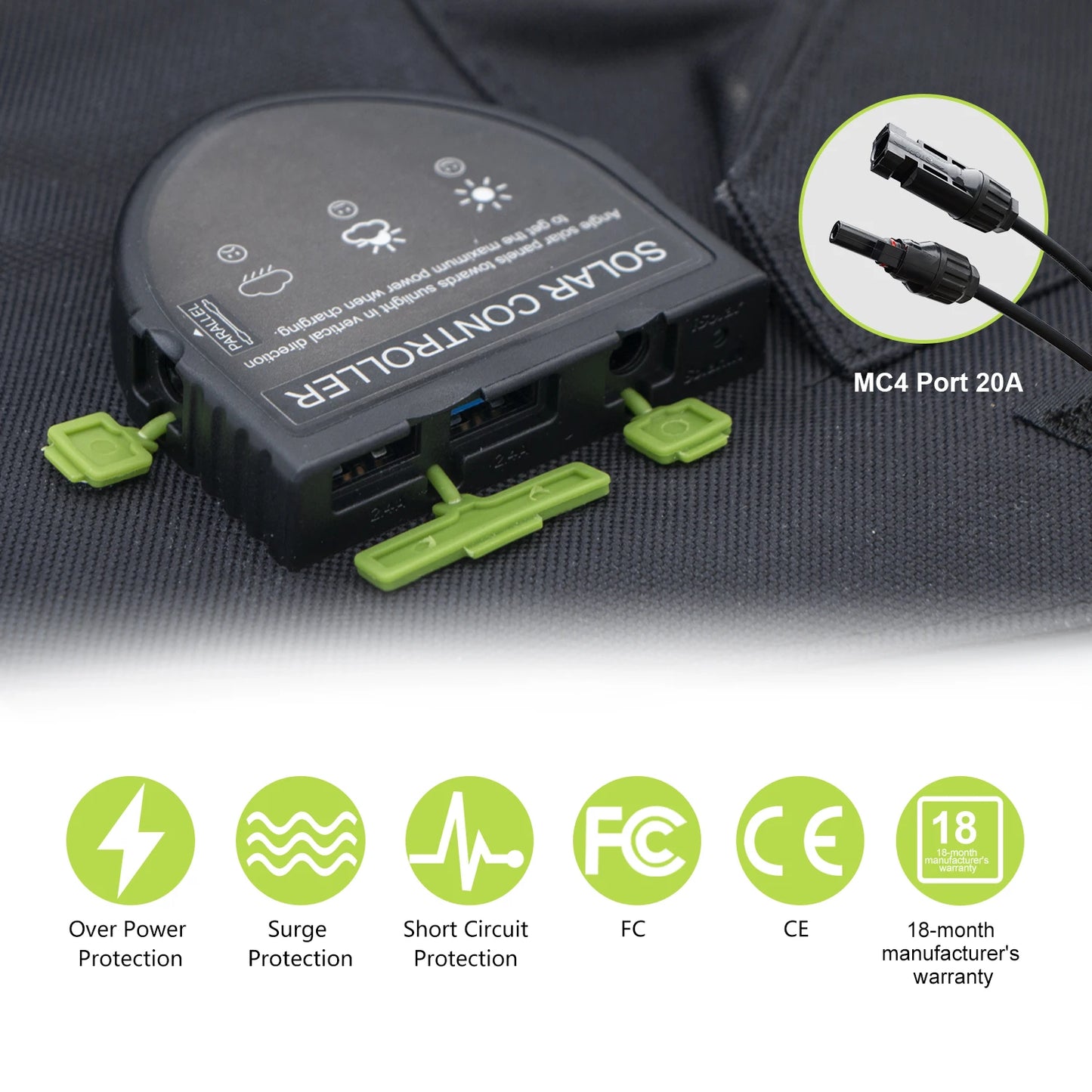 Portable 200W Solar Charger for Roof, Garden or Travel