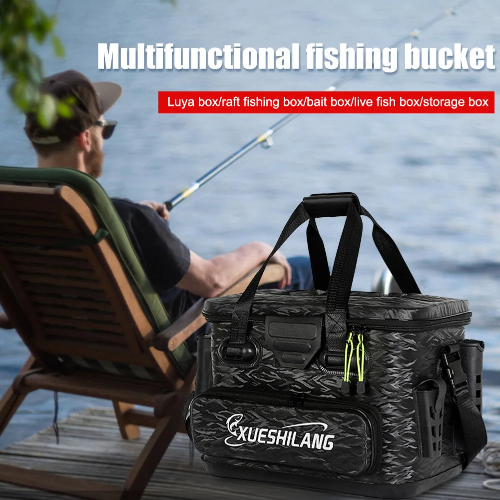 Large Portable Fishing Tackle Box with Multi-Compartment Storage