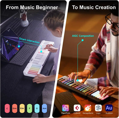 Portable 59-Key Digital Piano with 256 Tones