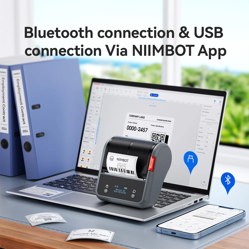 3 Inch Wireless Thermal Label Printer for iOS Android
