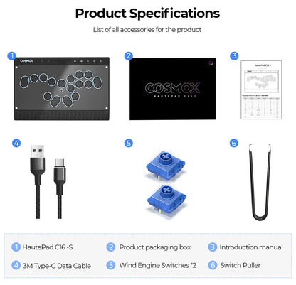 Magnetic Stickless Arcade Controller for PC PS4 PS5 Switch