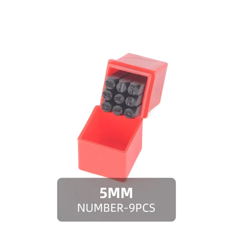36-Piece 10mm Metal Alphabet & Number Punch Set