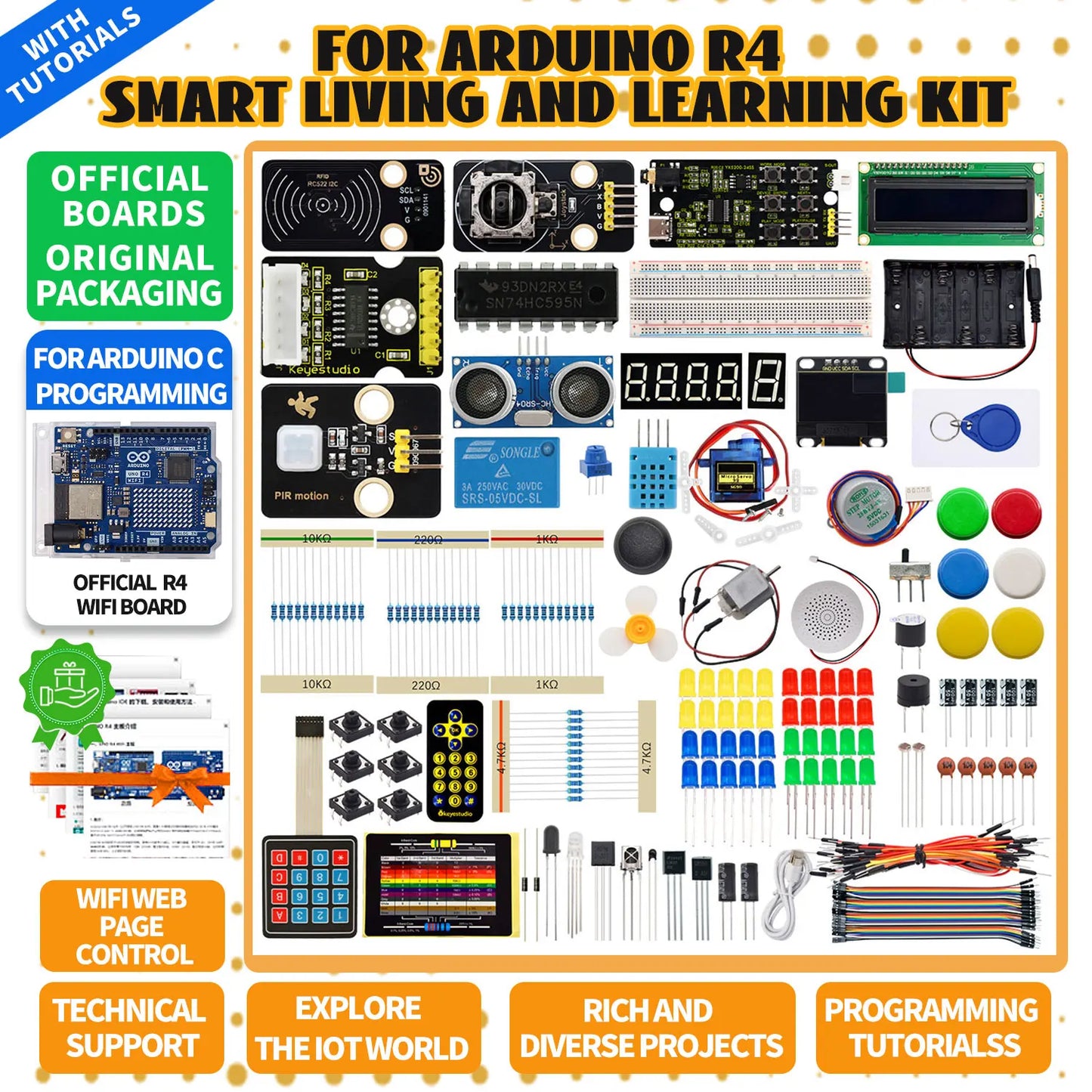 Smart IoT Learning Kit with WiFi Board and 60 Projects