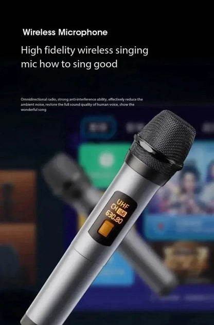 300W Bluetooth Karaoke Machine with Two Mics and LED Party Lights