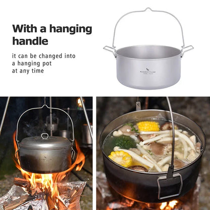 4.5L Titanium Soup Pot Outdoor Camping Cookware