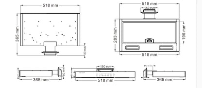 Compact 12V Camper Range Hood Touch Control Small
