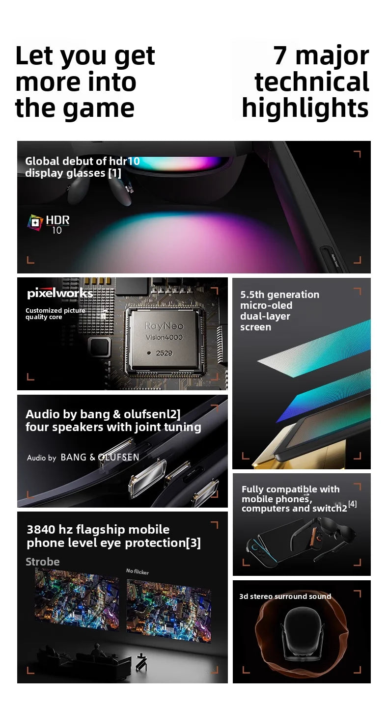 AR Video Glasses with HDR10 Private Cinema Display