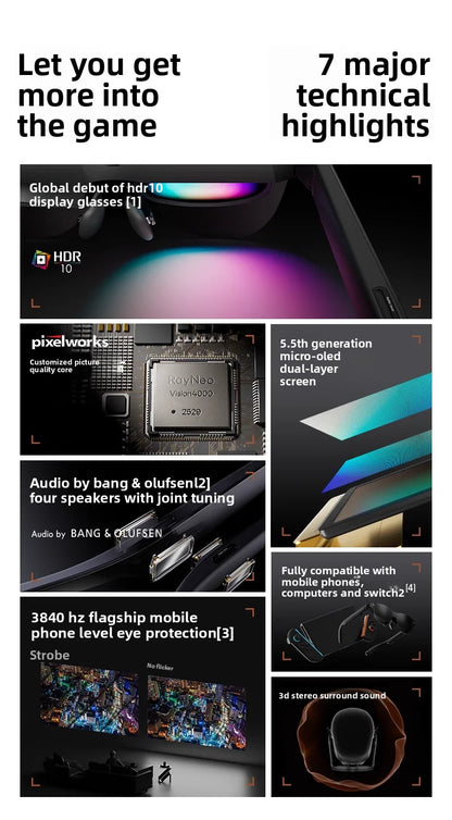 AR Video Glasses with HDR10 Private Cinema Display