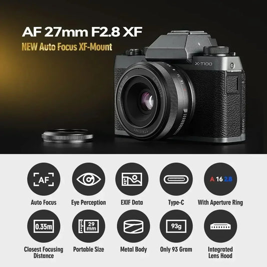 Compact 27mm F2.8 Prime Lens for Fuji X Cameras