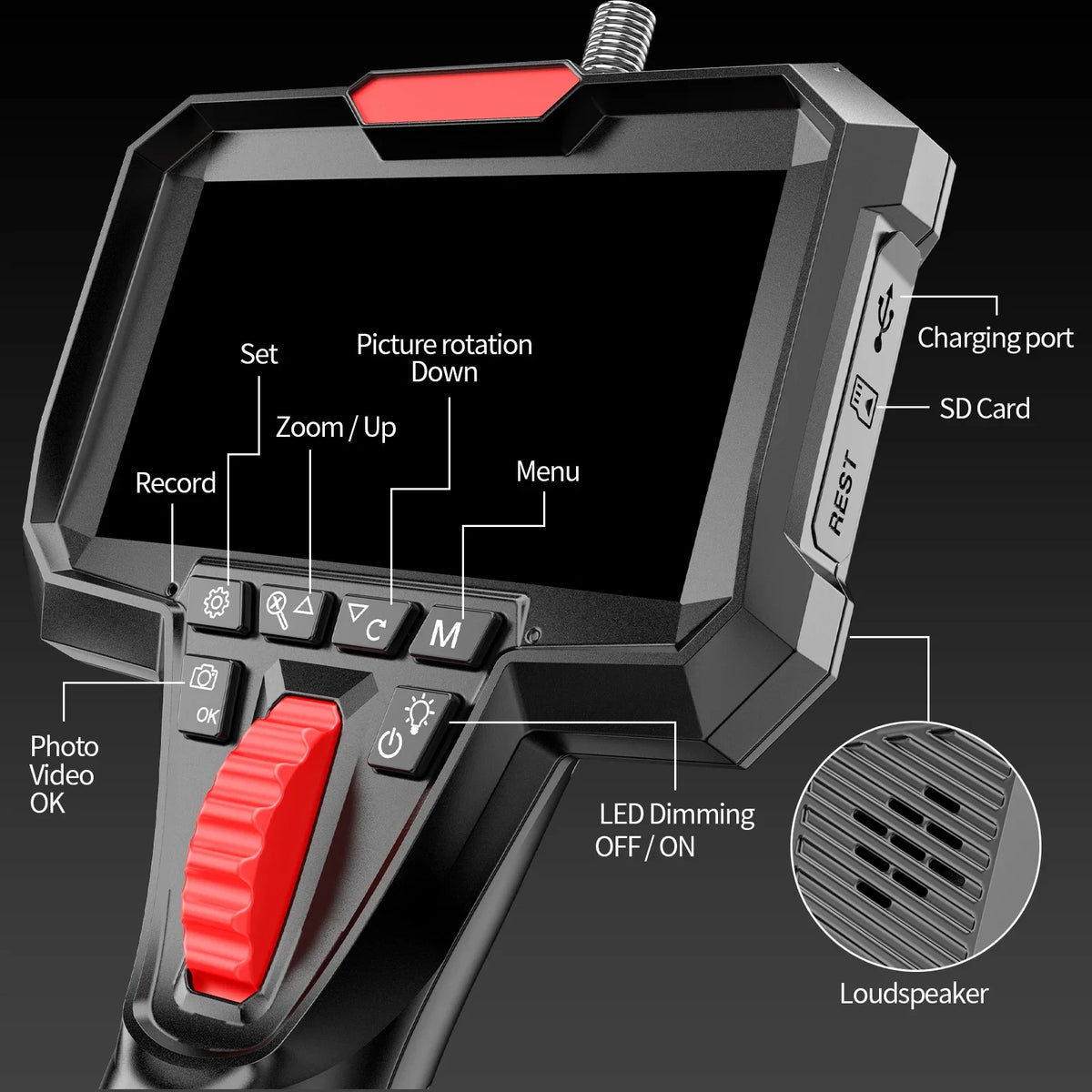 Portable 3.9mm HD Borescope Camera for Engine Inspection