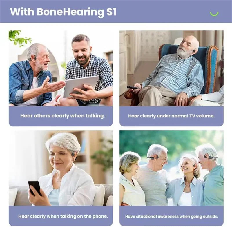 Wireless Bone Conduction Headphones for Seniors and Hearing Aid