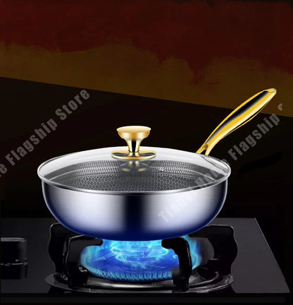 28cm 316 Stainless Steel Honeycomb Non-Stick Frying Pan