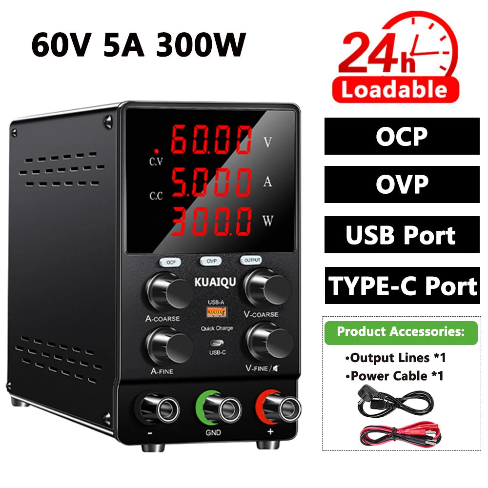 Smart Regulated Power Supply 60V 5A for Testing and Repair