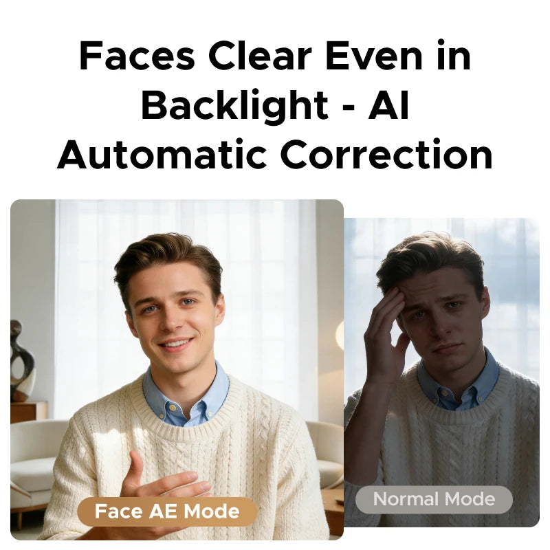 4K Auto Focus Webcam with AI Noise Reduction Microphone
