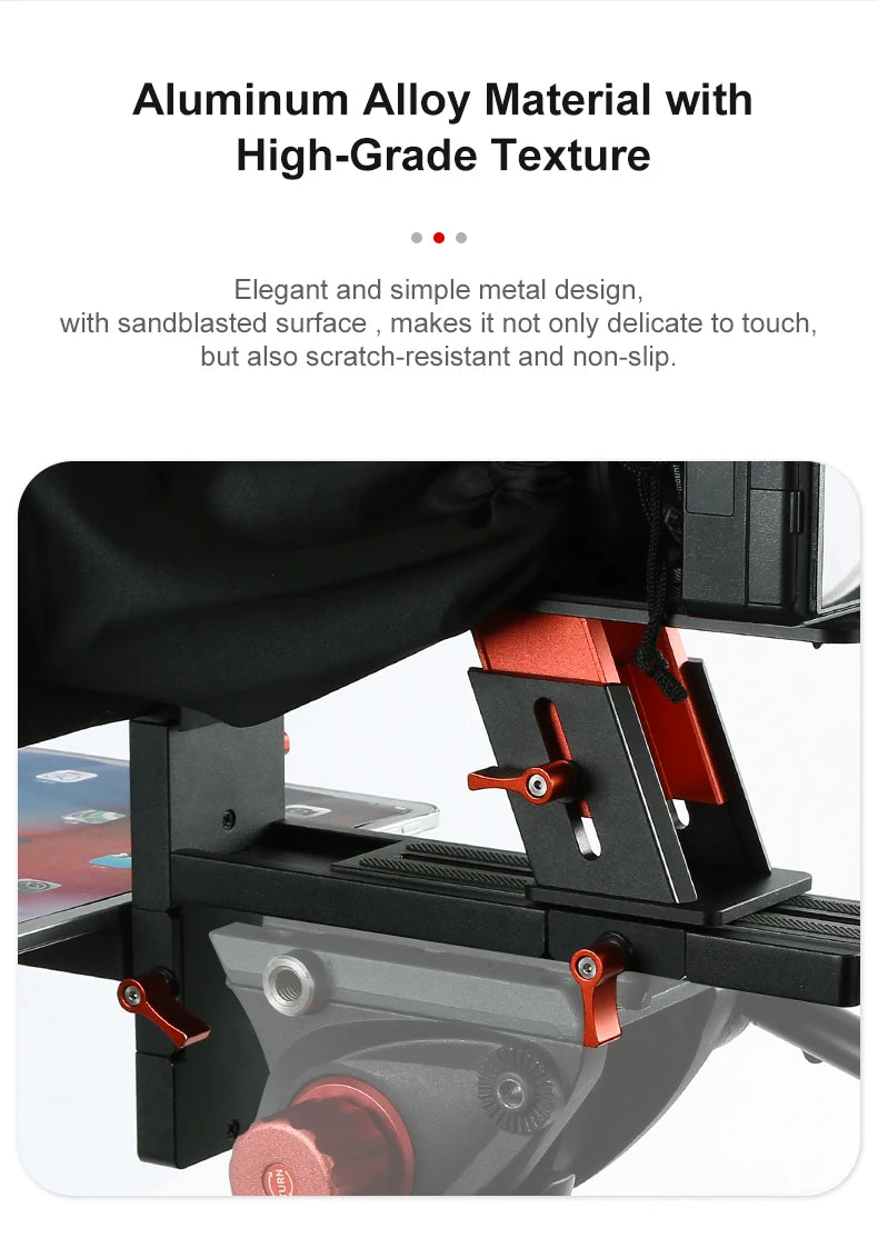 Portable DSLR Teleprompter with iPad and Smartphone Support
