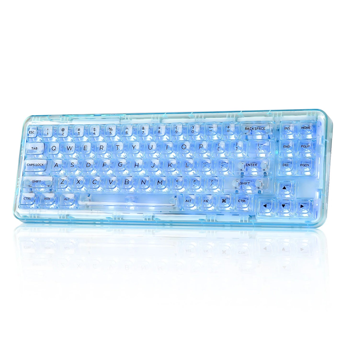 Wireless 68% RGB Mechanical Keyboard Cyan Hot Swap
