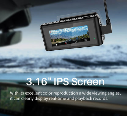 Front & Rear Car DVR with AI Color Night Vision