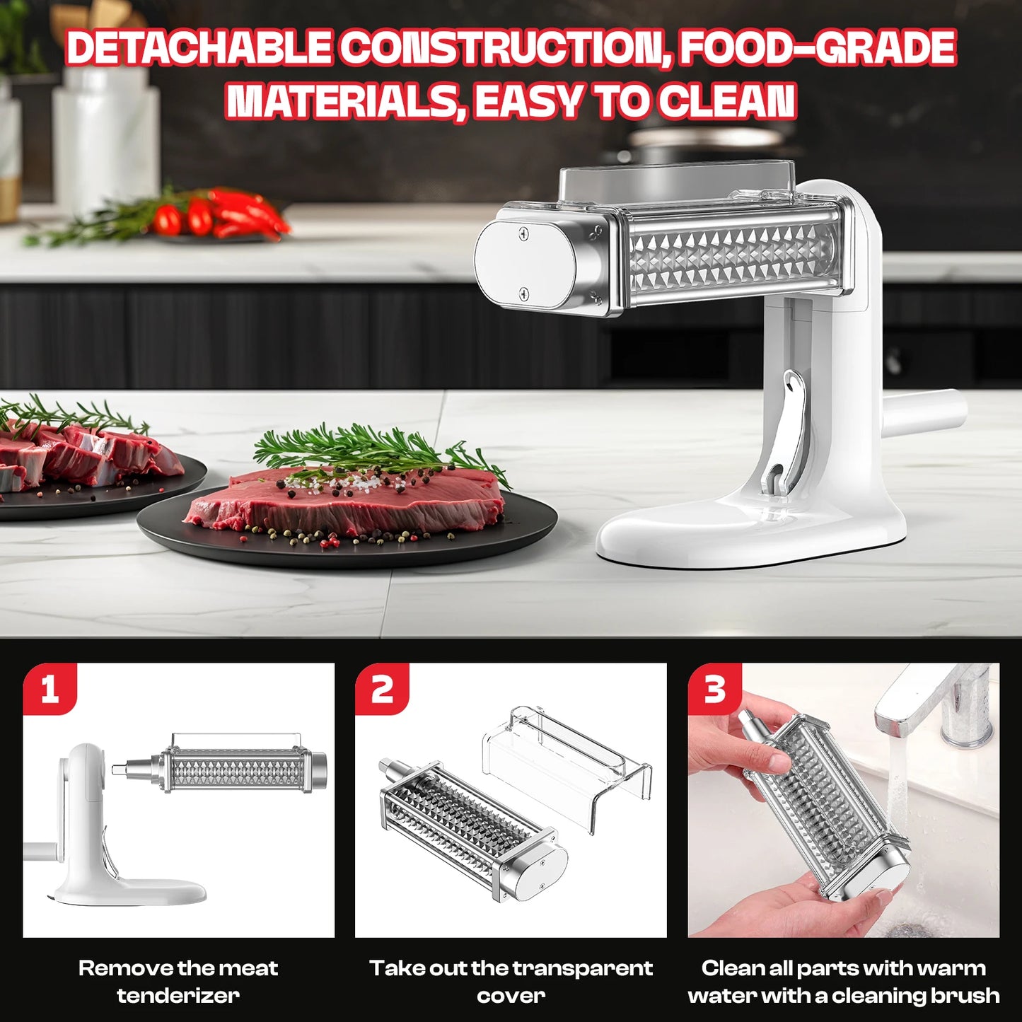 Manual Meat Tenderizer Machine Stainless Steel Gear