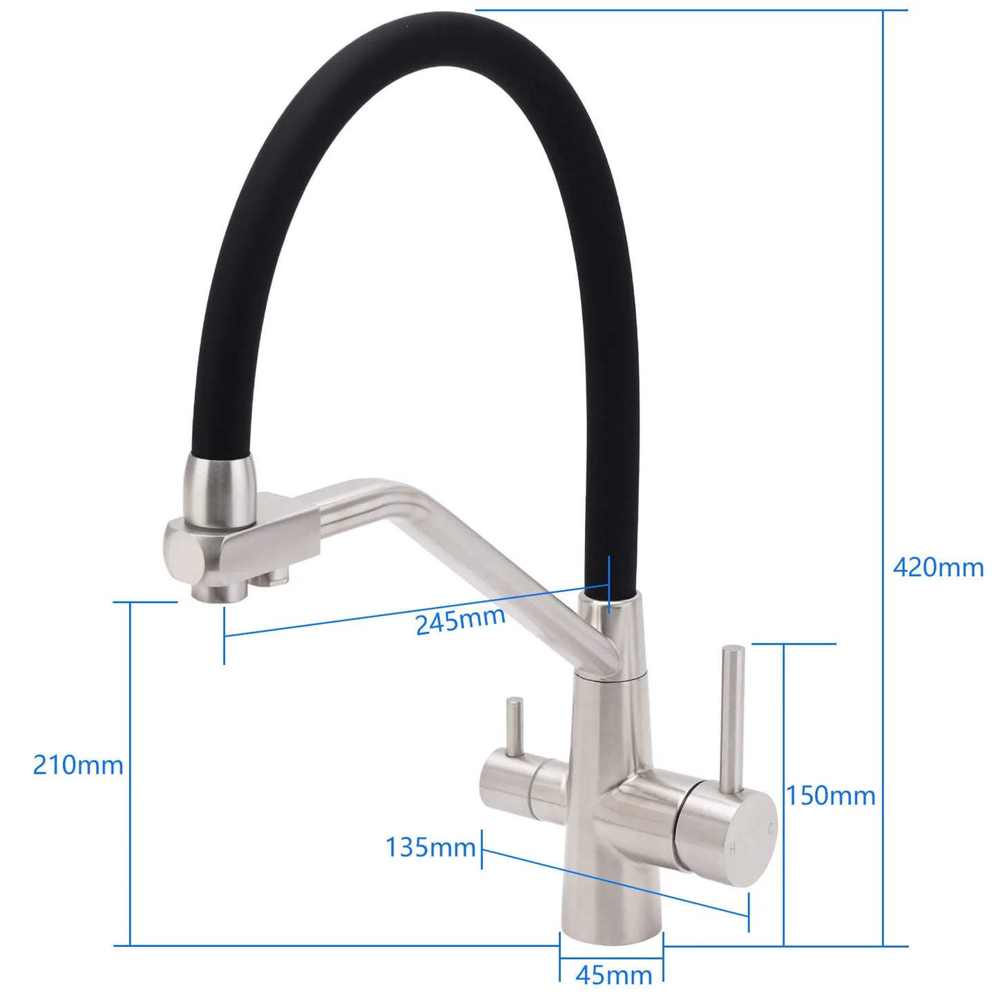 KYLINS Pull-Down 3-Way Kitchen Mixer Tap
