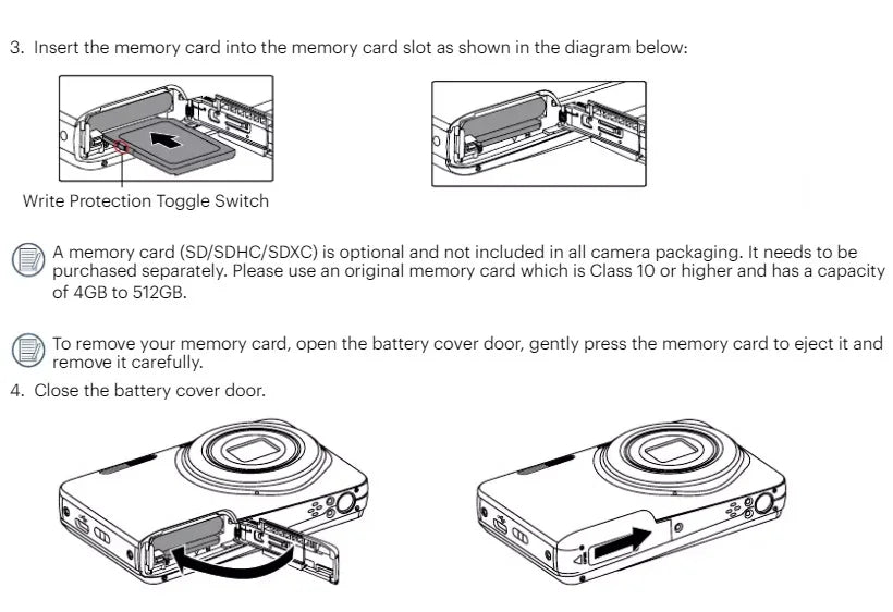 Vlogging Camera with Black Memory Card Included