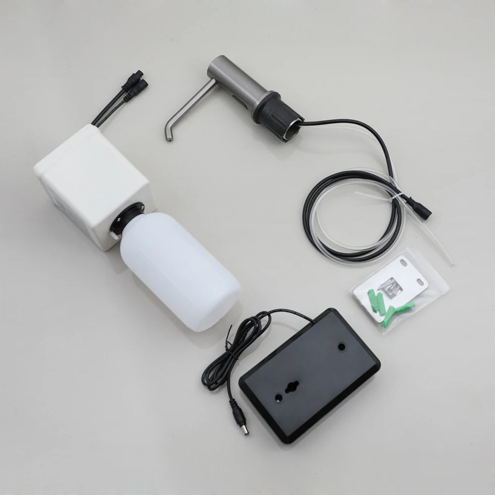 500ml Nickel Brush Automatic Soap & Shampoo Dispenser